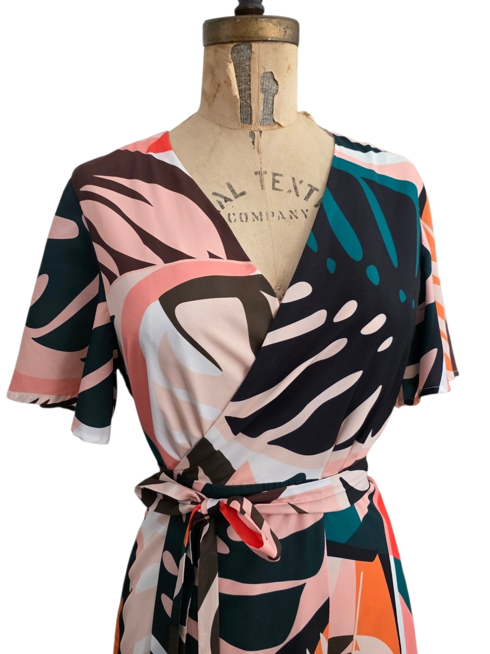 Anthropologie Hutch Kiera Tropical Leaf Wrap Maxi Dress M - Picture 3 of 5